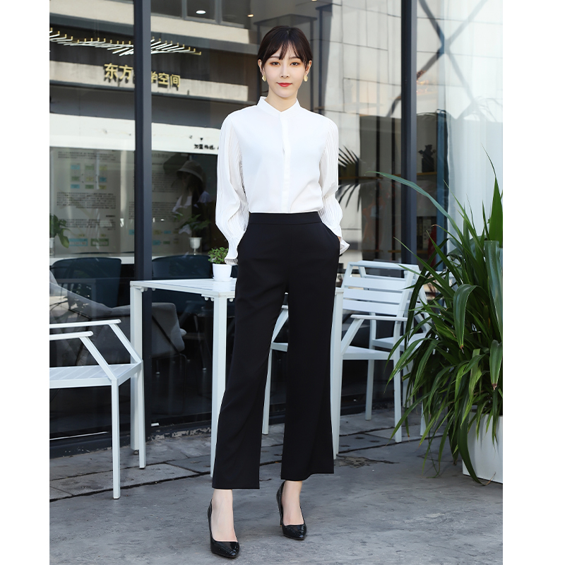 YK1西装裤女2025秋高腰显瘦休闲百搭九分裤子直筒垂感长丝阔腿裤