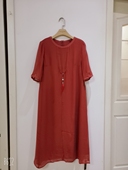 仙仙桑蚕丝重绉加乔其中式 连衣裙纯色真丝优雅长裙J105