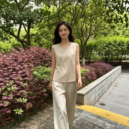 夏季桑蚕丝双绉显瘦背心