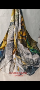 桑蚕丝花罗真丝桑波缎镂空提花长款大披肩百搭春围巾时尚防晒丝巾