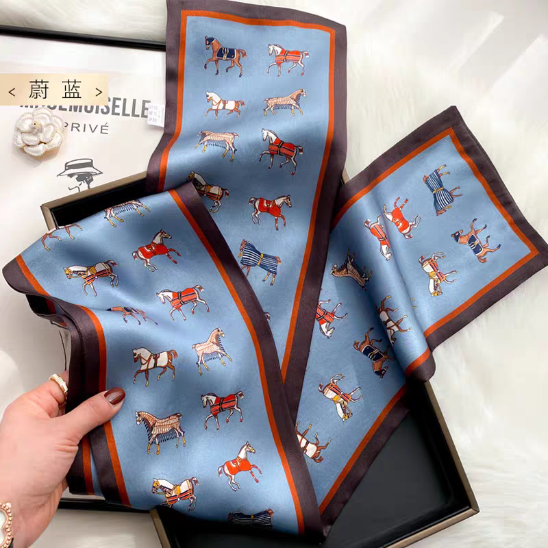 100%桑蚕丝微瑕真丝绸缎女神衬衫百搭长条飘带领巾高档围巾丝巾女