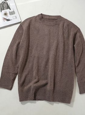 晓晓衣铺 外贸女装   J003经典款真丝羊绒圆领针织宽松毛衣~A4849