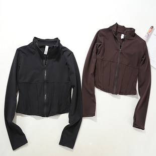 特价  新款简约运动风女士 立领拉链夹克修身跑步瑜伽服外套A4863
