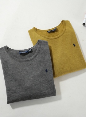 晓晓外贸 圆领长袖衫女  100%羊毛小刺绣素色打底针织【特】A4856