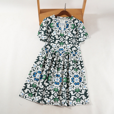 晓晓衣铺  外贸女装英单纯原  J002超好版型短袖印花连衣裙~A4586