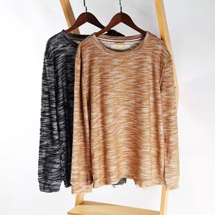 特价 晓晓外贸女装 美得轻松随意 质感混花 色织针织长袖A3579