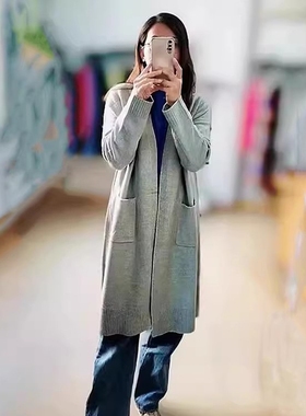 【超特价】 外贸女装毛衣 J007小众设计品牌中长款针织外套A3986