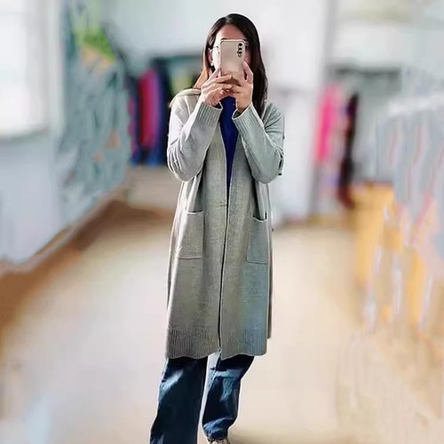 【超特价】 外贸女装毛衣 J007小众设计品牌中长款针织外套A3986