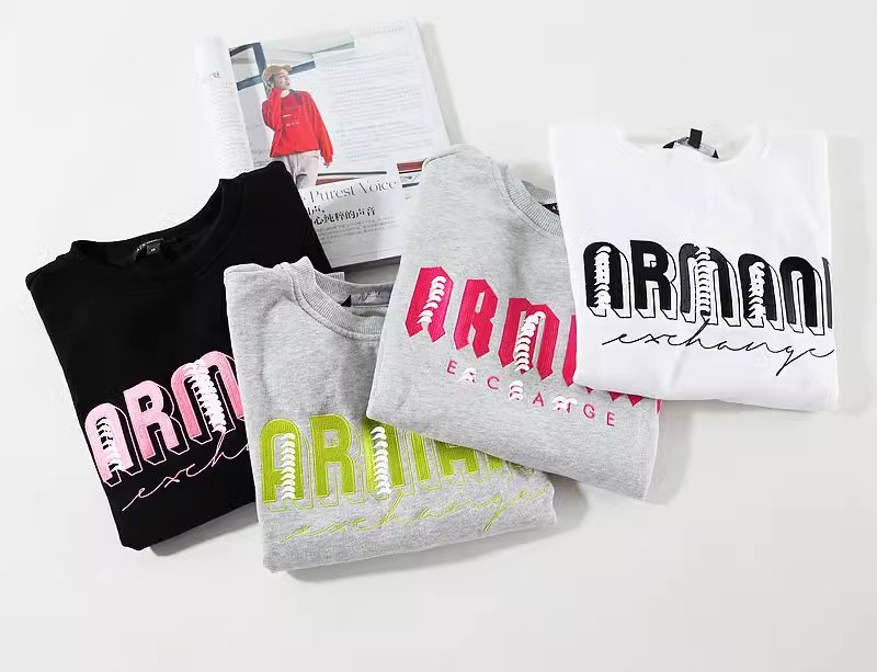 晓 外贸女 J004亲肤毛圈棉个性刺绣 简约时尚 百搭圆领卫衣~A3319