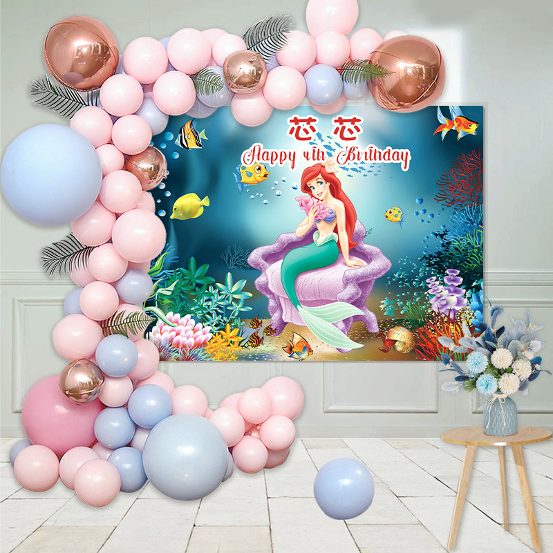 Ariel爱丽儿美人鱼宝宝生日海报