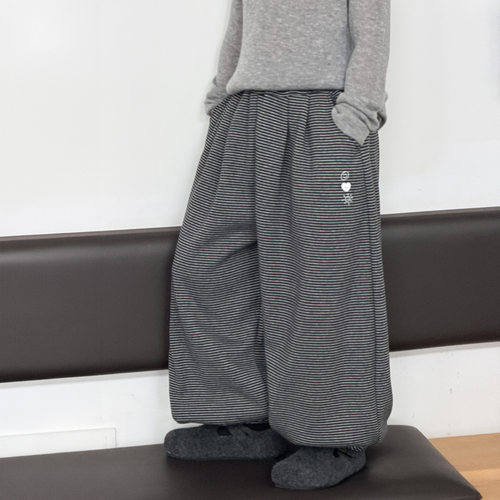 韩版男童条纹加绒卫裤秋冬长裤宽松运动裤儿童裤子