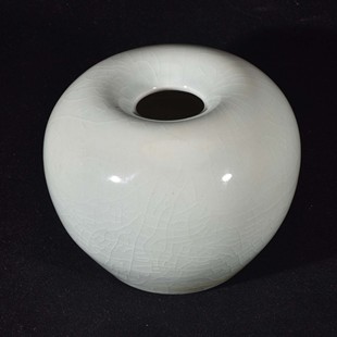 大清乾隆年制松柴烧纹片清清白白平平安安苹果尊水盂