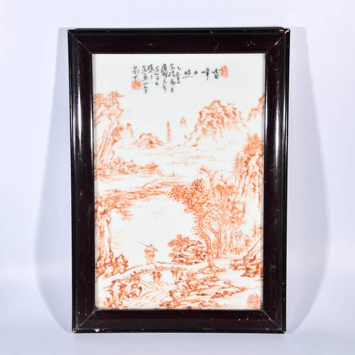溥儒朱松猿猴镜框65x65厘米