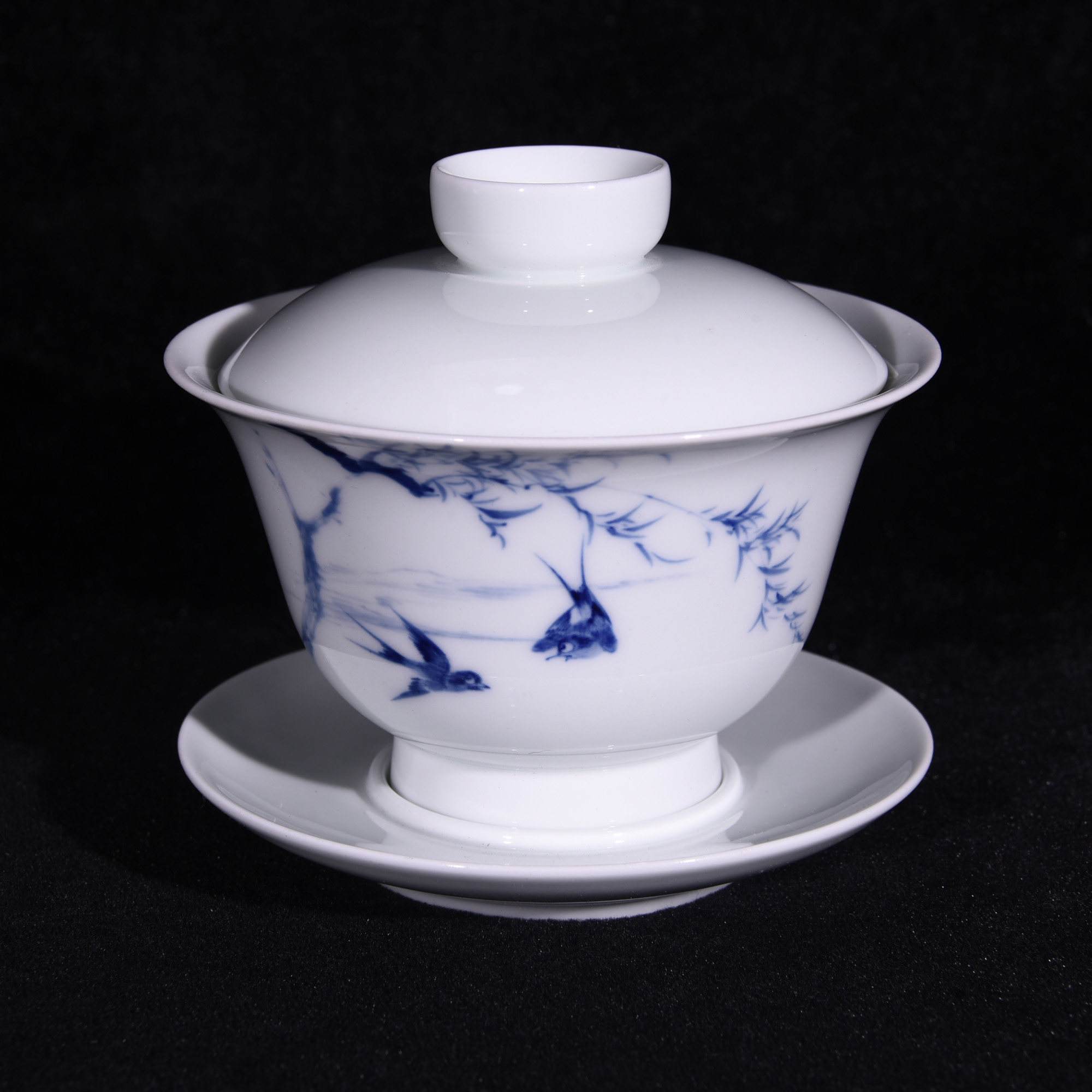 大清康熙年制青花柳林春燕纹天地人三才盖碗茶盏茶杯,节庆用品/礼品,文化创意杯子,淘宝优惠券,粉丝福利购,淘宝优惠卷