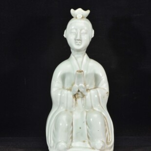 大宋饶州玉瓷影青釉道士诵经壶