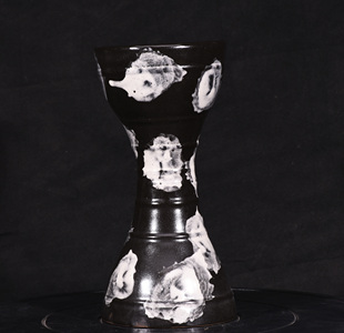 大唐鲁山窑变花釉弦纹拍鼓