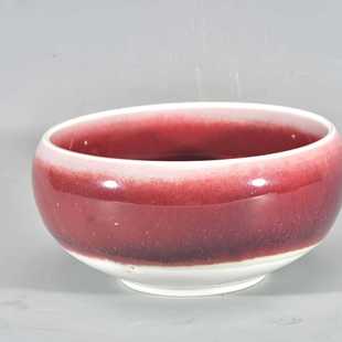 大明宣德宝石红釉唐英乾隆御题笔洗