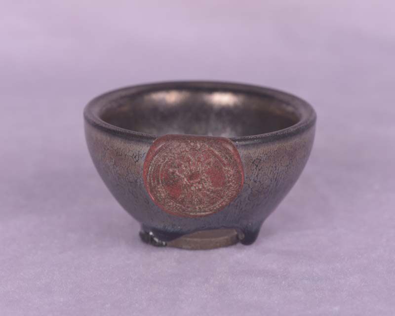 大唐磁州窑鲁山窑变乌金花釉兔毫油滴罗斯柴尔德火漆印酒杯茶杯