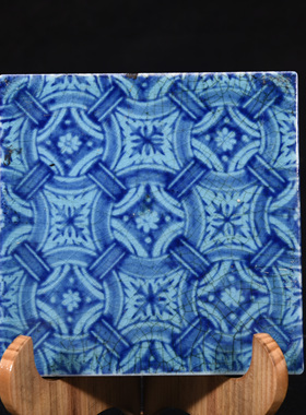 大明永乐年制孔雀蓝釉青花连环甲纹成化宪宗御笔事事如意地砖