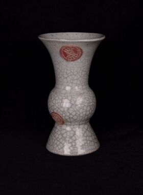 大宋清凉寺天青色玛瑙釉松柴烧制汝窑罗斯柴尔德尊花觚