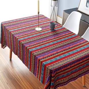 民族风餐桌布棉麻傣族风情茶几布电视柜民宿餐馆复古酒馆桌装饰