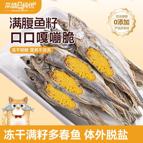 宠物冻干猫零食多春鱼干营养小鱼干猫狗零食成幼猫粮