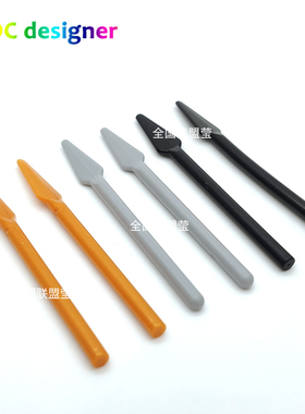 国产MOC积木配件4497人仔长矛金色黑色浅灰色