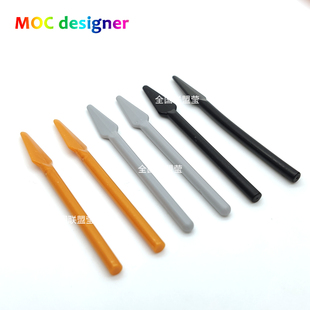 国产MOC积木配件4497人仔长矛金色黑色浅灰色