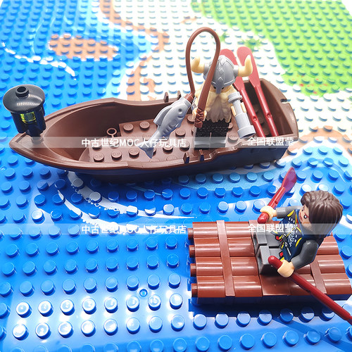 ship中古世纪海上木筏钓鱼人仔