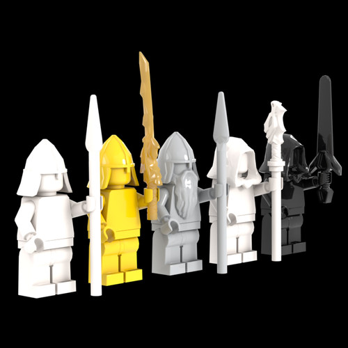 小颗粒积木MOC纯色素体人仔士兵魔法师雕像塑像人仔蛋糕装饰摆件