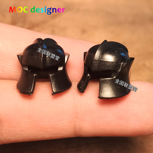 中古世界积木配件人仔道具三国魏国虎豹骑重甲兵头盔黑色