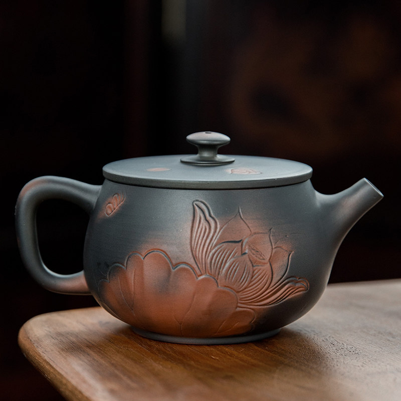 建水的紫陶茶壶大号单壶功夫茶具紫陶手工泡茶石瓢砂壶西施壶