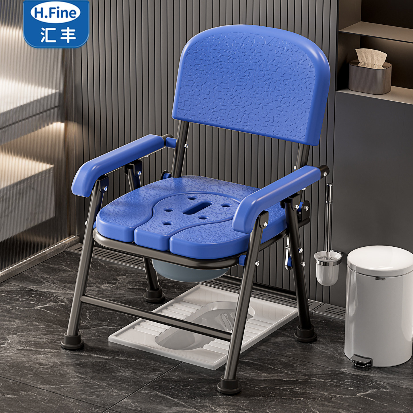 坐便器老人移动马桶上厕所专用家用结实折叠孕妇沐浴凳洗澡两用椅