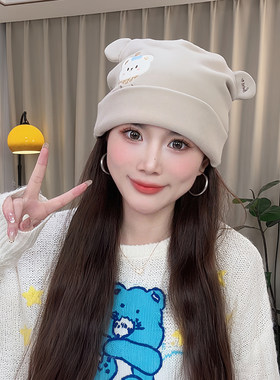 双层磨毛月子帽保暖防风发带