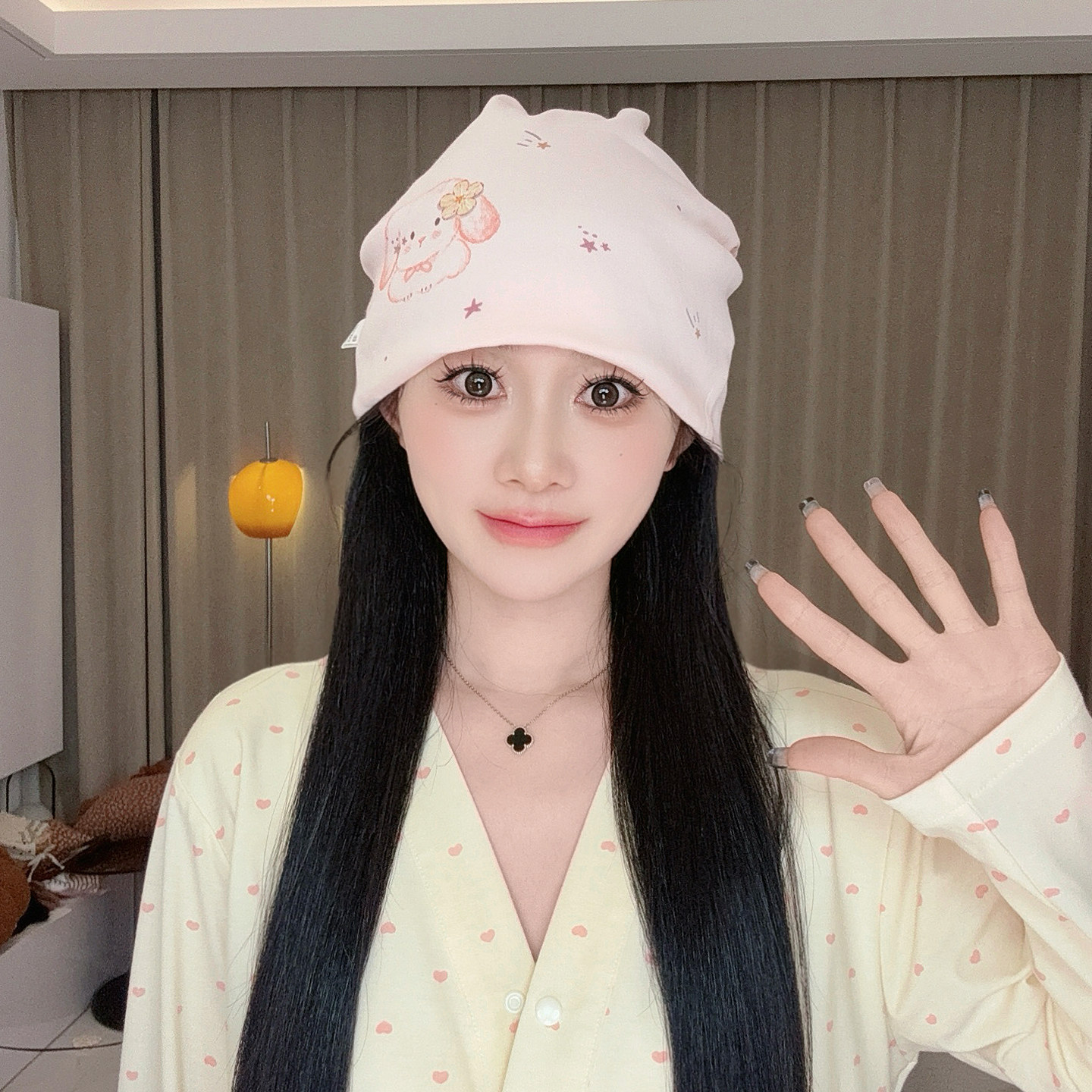产后月子帽纯棉孕妇坐月子套头帽防风护额发带大头围堆堆帽秋冬