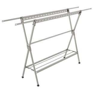 晾衣架家用室内衣服伸缩杆卧室阳台室外凉支架晒被子神器落地折叠