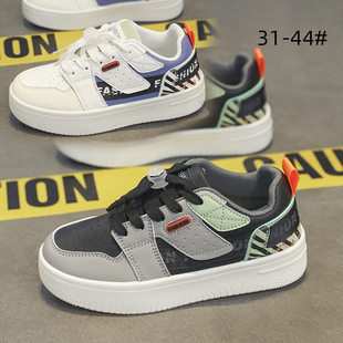 春秋新款皮面儿童运动鞋男童鞋子42大码40高中学生青少年街舞板鞋