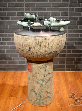 景观中式风树脂荷田甜甜假山流水