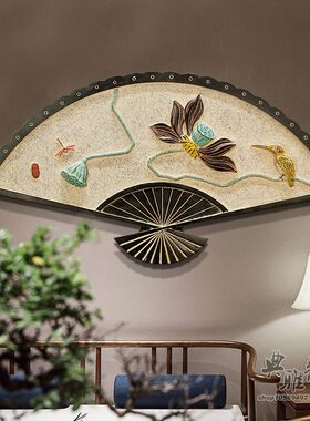 茶室新中式壁饰立体浮雕