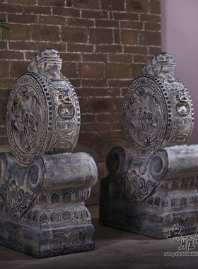 新中式仿石雕抱鼓石石镇门当户对