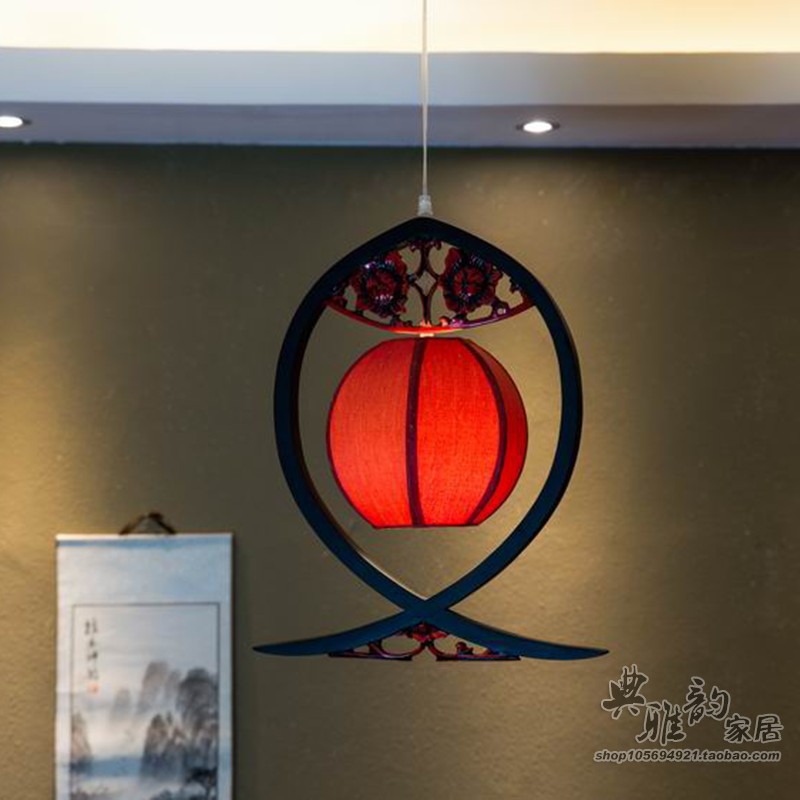 现代新中式复古创意客厅过道酒吧餐厅灯树脂吊灯年年有鱼年年有余