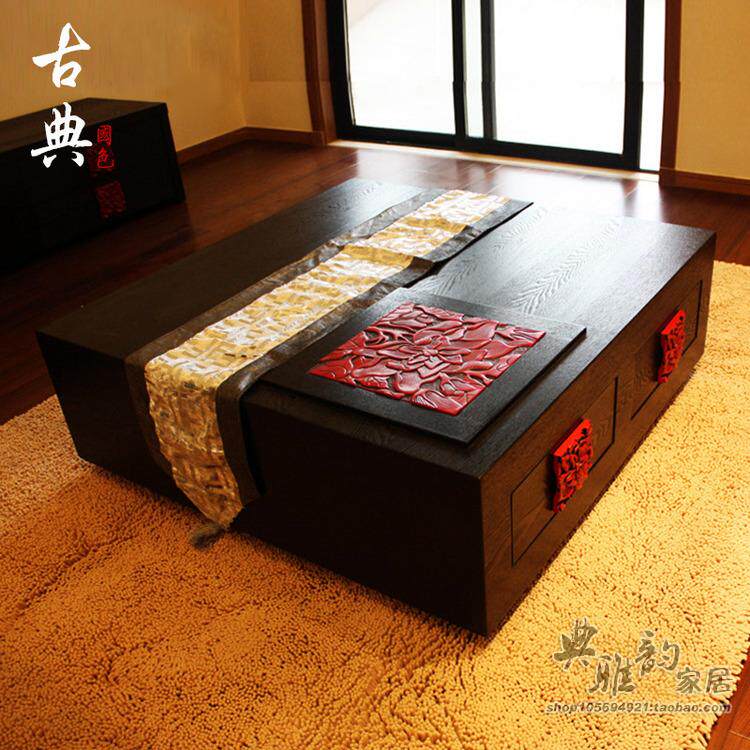 家居饰品 厂家直销中式复古家具 实花开富贵花影茶几 茶台
