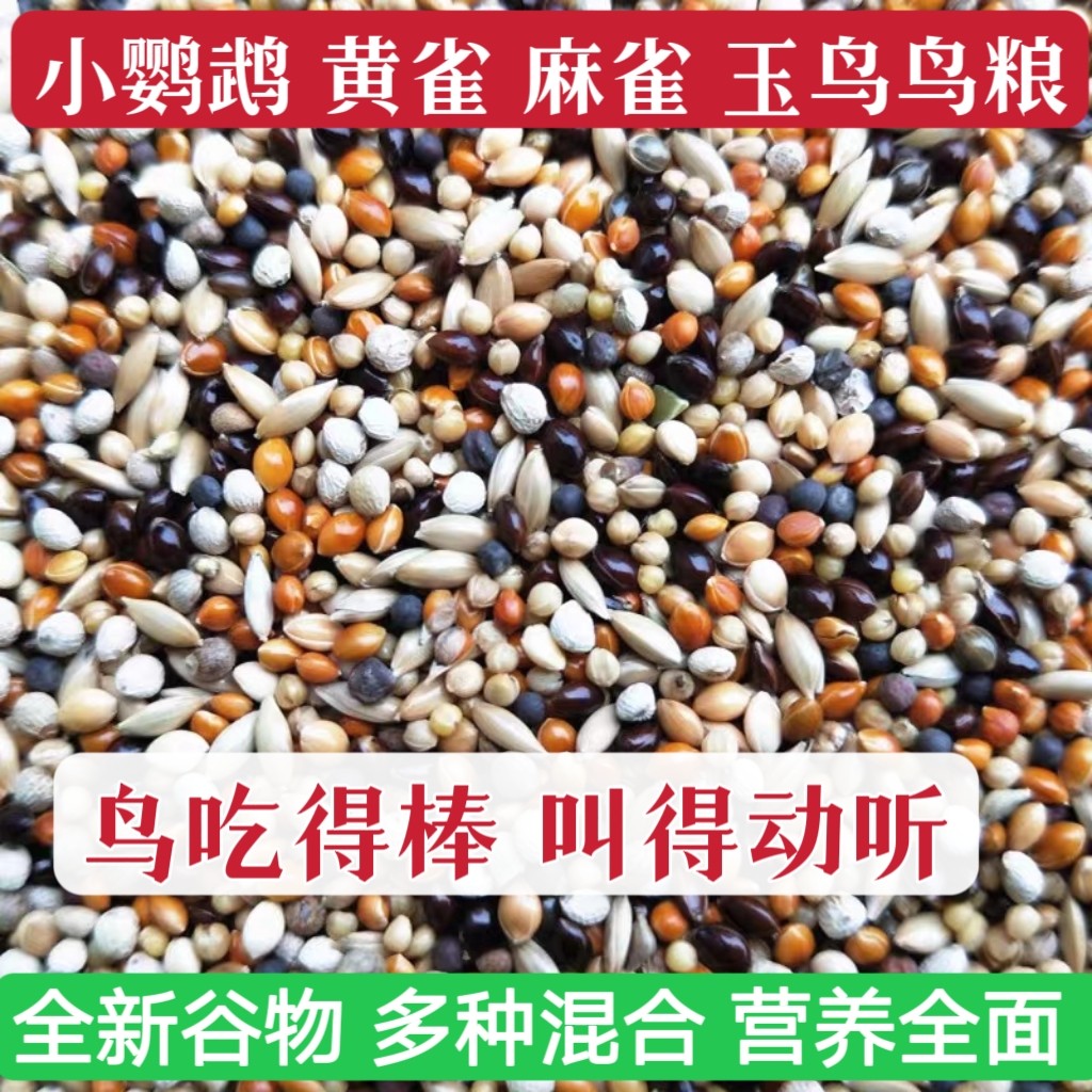 芙蓉鸟玉鸟文鸟金青鸟虎皮牡丹鹦鹉金丝雀麻雀鸟食珍珠鸟混合鸟粮