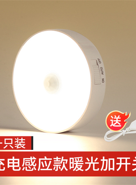 无线智能人体感应小夜灯迷你感应衣橱灯玄关楼梯灯起夜灯USB充电