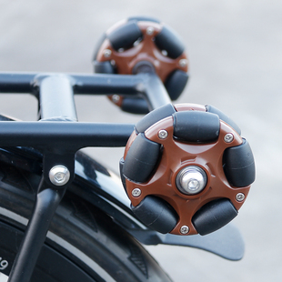 适用于brompton小布折叠自行车配件推行易行轮超静音旋转万向轮