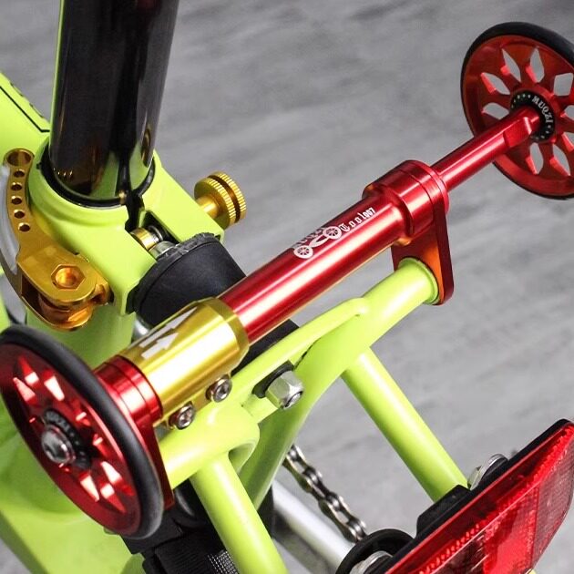 折叠自行车易行轮伸缩杆适合小布铝合金配件延长杆推车轮