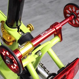 折叠自行车易行轮伸缩杆适合小布铝合金配件延长杆推车轮