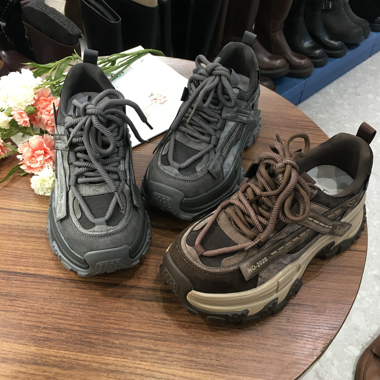 真皮复古厚底加绒老爹鞋休闲鞋女