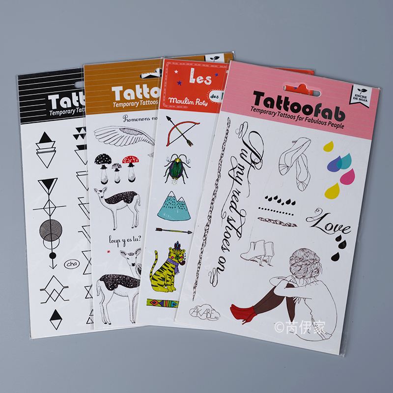 法国进口男女童卡通防水纹身贴纸