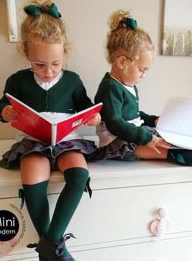 西班牙原装进口Condor女童可爱洋气舒适蝴蝶结不起球及膝中筒袜